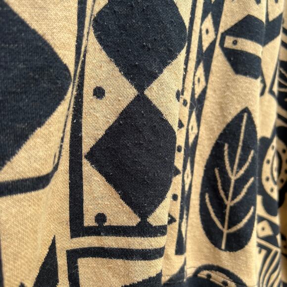 Vintage Top Notch black tan geometric Egyptian print sweater - Picture 3 of 6